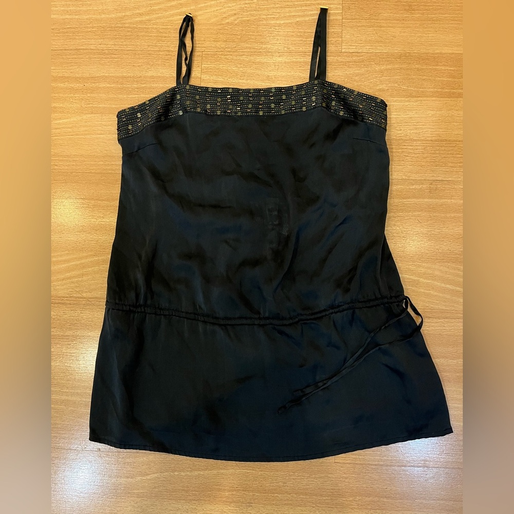 Express Black Tank Top with Gold Accents